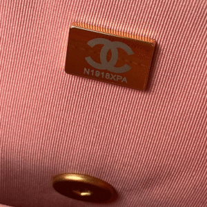 CHANEL SMALL FLAP BAG 20 IN PEACH PINK LAMBSKIN GOLD HARDWARE