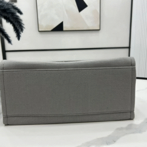 CHANEL CC DEAUVILLE LARGE 38 TOTE BAG IN GREY CANVAS WITH WHITE LOGO