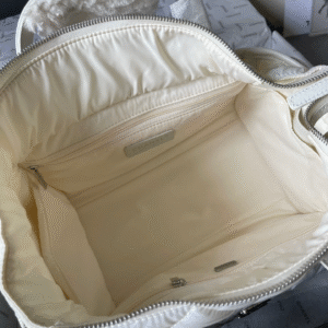 CHANEL CC LARGE 35 BOWLING BAG IN WHITE CALFSKIN