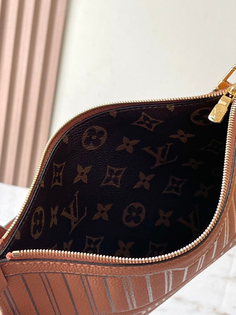 LV NEVERFULL INSIDE OUT MM IN BROWN MONOGRAM CANVAS AND CALFSKIN TRIM