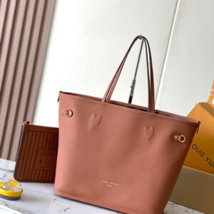 LV NEVERFULL INSIDE OUT MM IN BROWN MONOGRAM CANVAS AND CALFSKIN TRIM