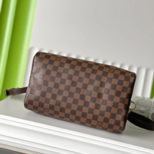 LV SPEEDY BANDOLIÈRE 30 IN DARK BROWN DAMIER EBENE CANVAS GOLD LOCK
