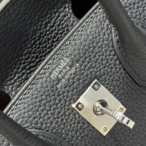 HERMES BIRKIN 25 IN CHARCOAL GRAY SILVER HARDWARE