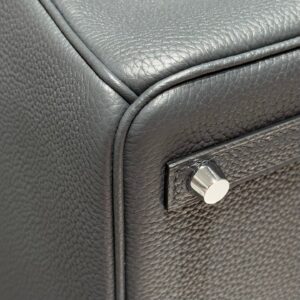 HERMES BIRKIN 25 IN CHARCOAL GRAY SILVER HARDWARE