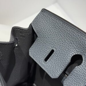 HERMES BIRKIN 25 IN CHARCOAL GRAY SILVER HARDWARE