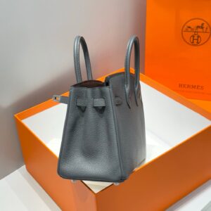 HERMES BIRKIN 25 IN CHARCOAL GRAY SILVER HARDWARE