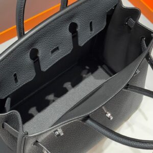 HERMES BIRKIN 25 IN CHARCOAL GRAY SILVER HARDWARE