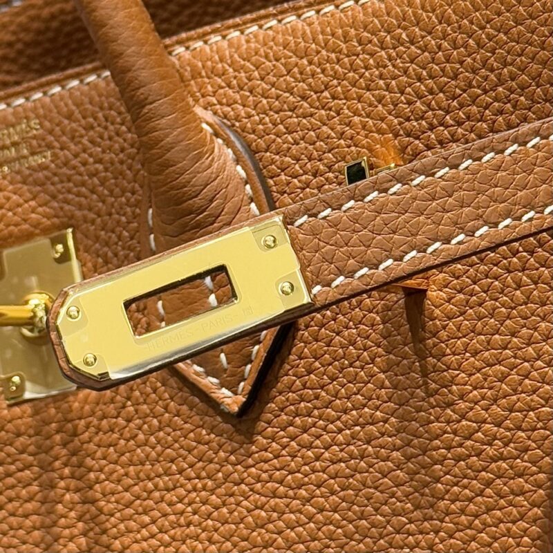 HERMES 25S MEDIUM BIRKIN 25 IN BURNT ORANGE CALFSKIN GOLD HARDWARE