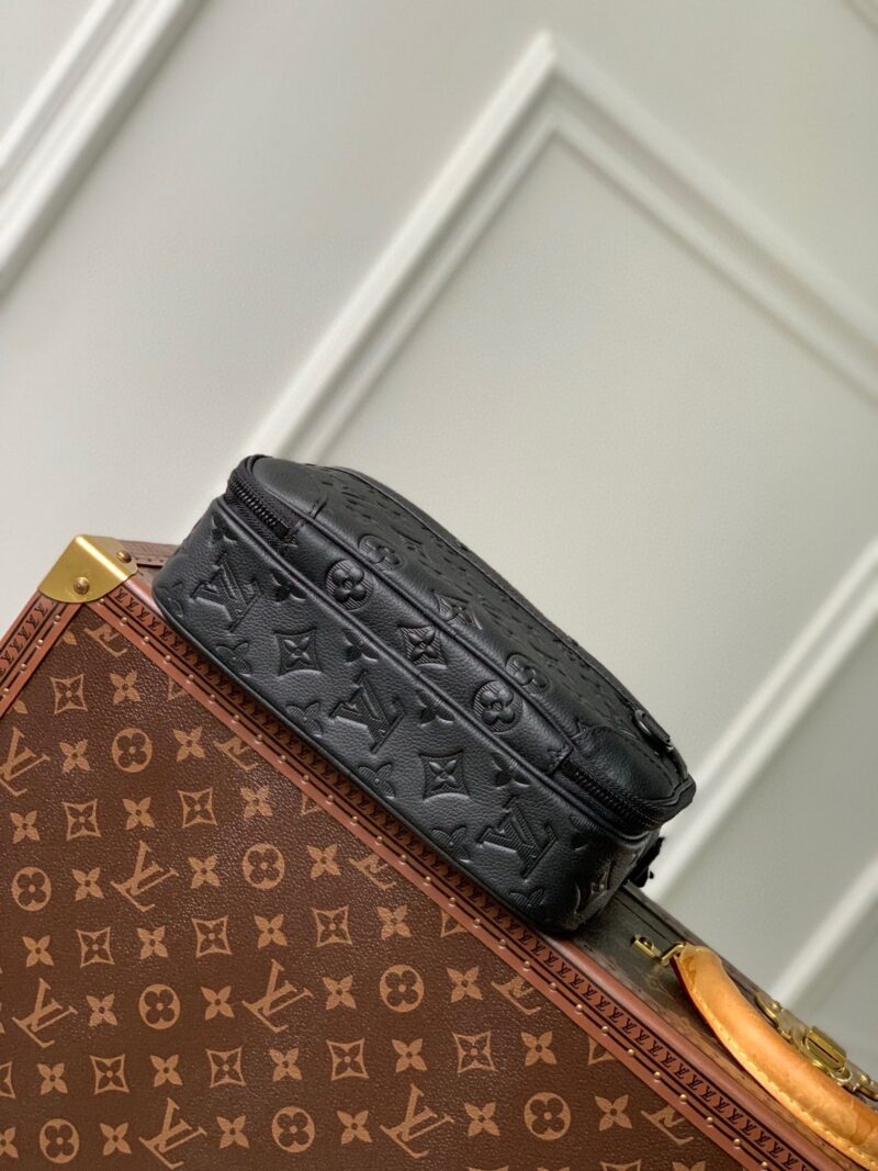 LV ALPHA NANO BAG 24 IN BLACK MONOGRAM SHADOW EMBOSSED COWHIDE
