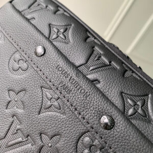 LV ALPHA NANO BAG 24 IN BLACK MONOGRAM SHADOW EMBOSSED COWHIDE