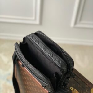 LV ALPHA NANO BAG 24 IN BLACK MONOGRAM SHADOW EMBOSSED COWHIDE