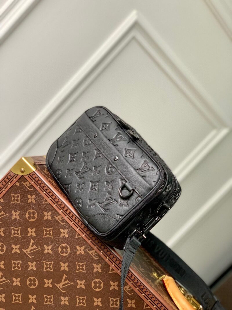 LV ALPHA NANO BAG 24 IN BLACK MONOGRAM SHADOW EMBOSSED COWHIDE