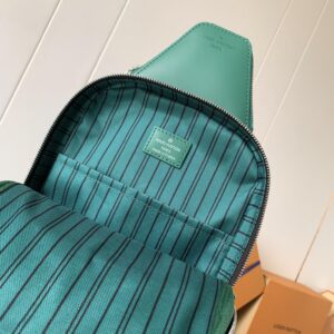 LV AVENUE SLINGBAG 31 IN BROWN MIX GREEN DAMIER GRAPHITE CANVAS