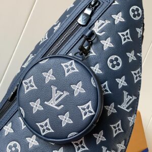 LV DUO CROSSBAG BAG 42 IN BLUE AND WHITE MONOGRAM SHADOW COWHIDE