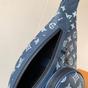 LV DUO CROSSBAG BAG 42 IN BLUE AND WHITE MONOGRAM SHADOW COWHIDE