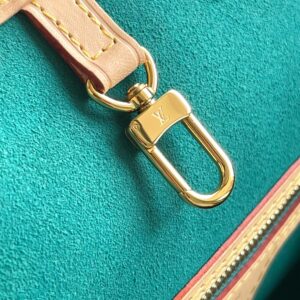 LV NEVERFULL MM IN BROWN MONOGRAM CANVAS WITH PINK RABBIT PATCH