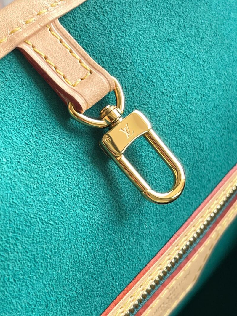 LV NEVERFULL MM IN BROWN MONOGRAM CANVAS WITH PINK RABBIT PATCH