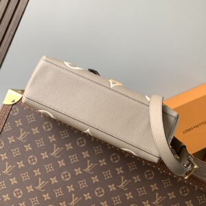 LV MADELEINE 30 IN BEIGE MONOGRAM CALFSKIN EMBOSSED LOGO