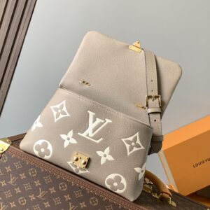LV MADELEINE 30 IN BEIGE MONOGRAM CALFSKIN EMBOSSED LOGO