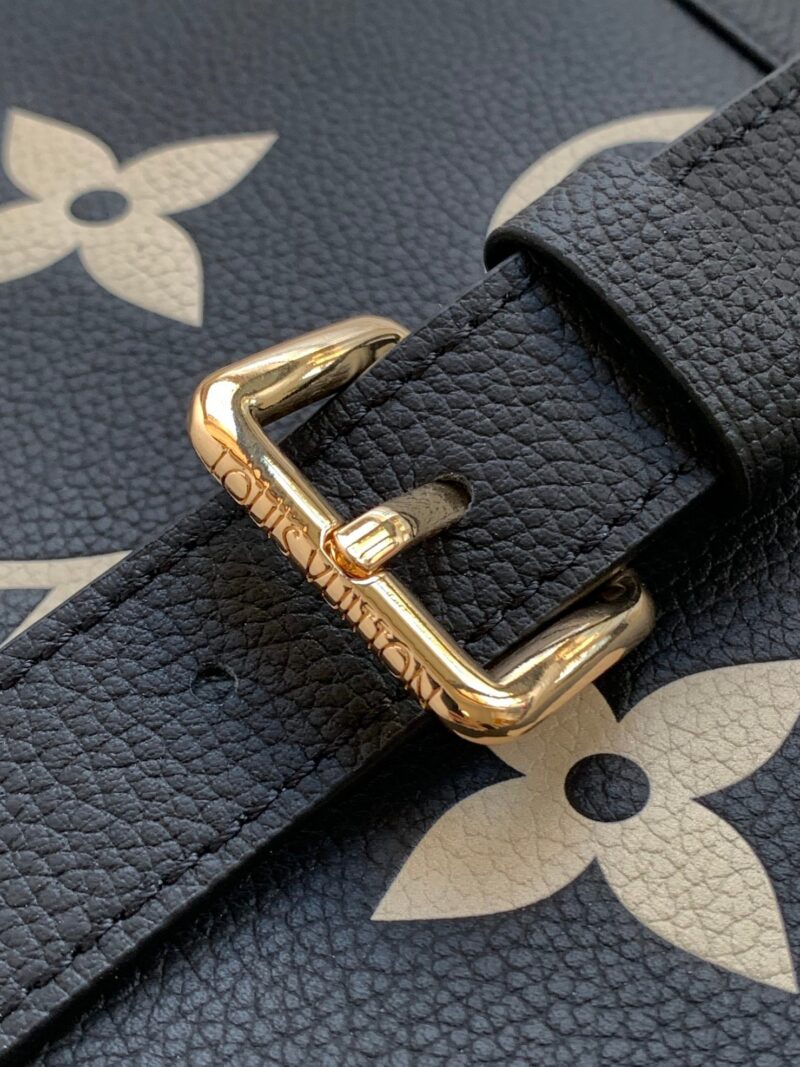 LV MADELEINE 30 IN BLACK MIX WHITE MONOGRAM CALFSKIN EMBOSSED LOGO