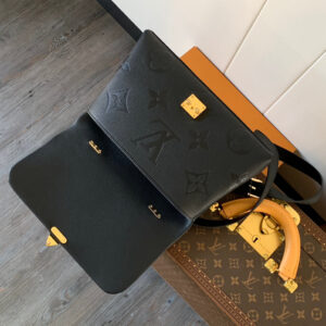 LV MADELEINE 30 IN BLACK MIX WHITE MONOGRAM CALFSKIN EMBOSSED LOGO