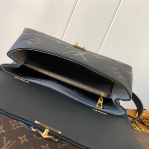 LV MADELEINE 30 IN BLACK MIX WHITE MONOGRAM CALFSKIN EMBOSSED LOGO