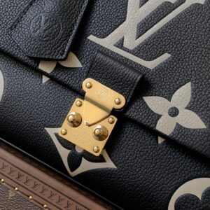 LV MADELEINE 30 IN BLACK MIX WHITE MONOGRAM CALFSKIN EMBOSSED LOGO