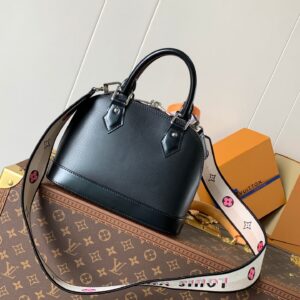 LV ALMA BB BAG 23 IN BLACK GRAIN COWHIDE