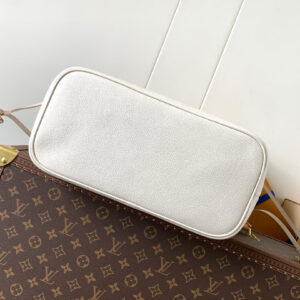LV NEVERFULL MM TOTE BAG 32 IN WHITE MIX PINK CALFSKIN