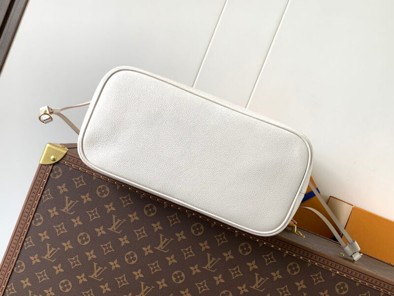 LV NEVERFULL MM TOTE BAG 32 IN WHITE MIX PINK CALFSKIN