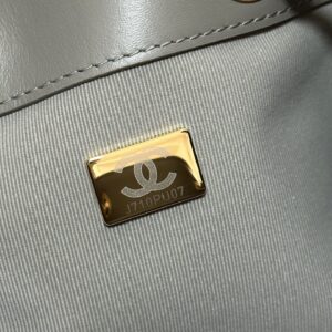 NEW CHANEL 25 HANDBAG 30 IN NATURAL GREY SUEDE GOLD HARDWARE