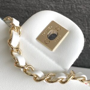 CHANEL MEDIUM 25 CLASSIC BAG IN LIGHT PINK MIX BLACK WOOL TWEED