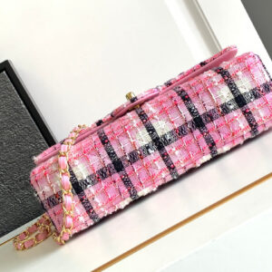 CC MEDIUM 25 CLASSIC BAG IN LIGHT PINK MIX BLACK WOOL TWEED