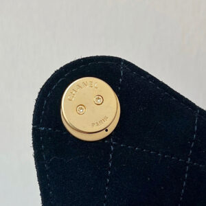 CHANEL 25 HANDBAG 30 IN BLACK SUEDE GOLD HARDWARE