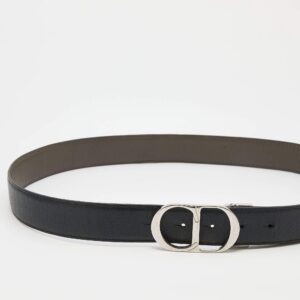 Dior Navy Blue/Blue Leather CD Reversible Belt