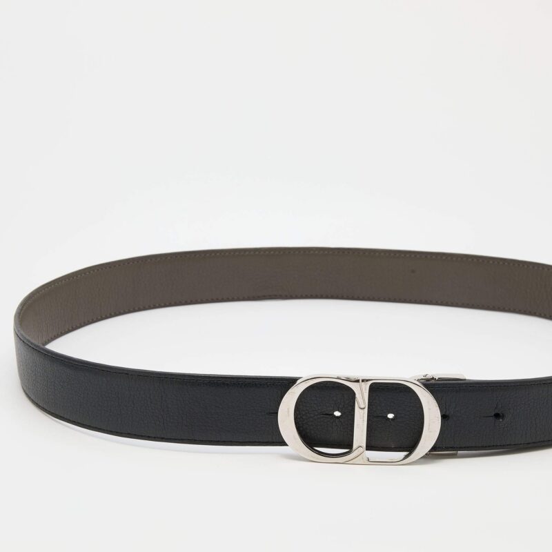 Dior Navy Blue/Blue Leather CD Reversible Belt