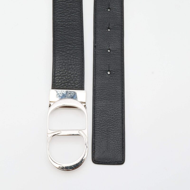 Dior Navy Blue/Blue Leather CD Reversible Belt