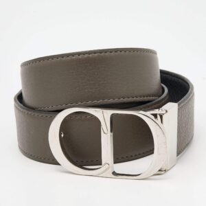 Dior Navy Blue/Blue Leather CD Reversible Belt