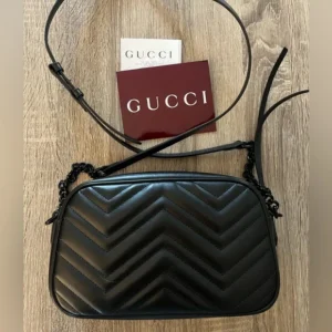 Gucci GG Marmont Matelassé Mini Camera Bag in black