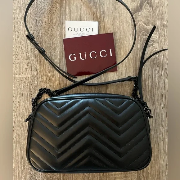 Gucci GG Marmont Matelassé Mini Camera Bag in black