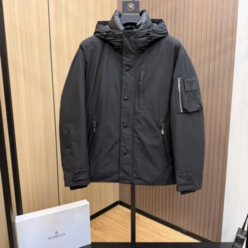 src_0-123 Replica Prada Down Jacket Black Hooded Style Reps - RepLuxe