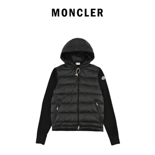 src_0-20 Replica Moncler Knit Letter Hooded Jacket Black Reps - RepLuxe