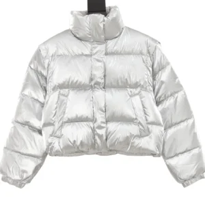 Replica The North Face 86L Down Jacket Silver Cropped Reps - RepLuxe