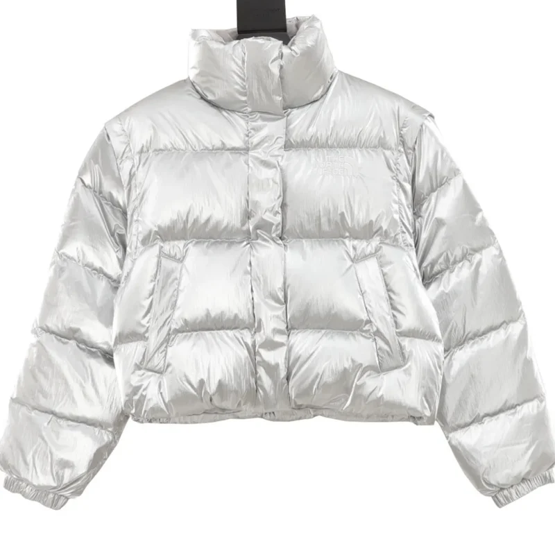 Replica The North Face 86L Down Jacket Silver Cropped Reps - RepLuxe