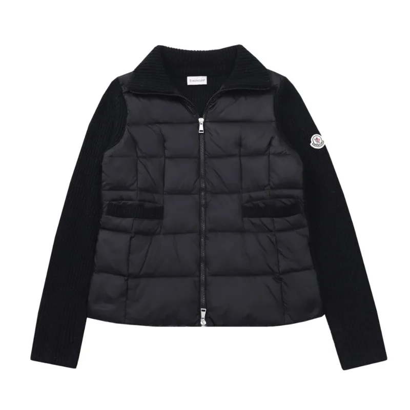 Replica Moncler M30 Knit Down Jacket Black Women Reps - RepLuxe