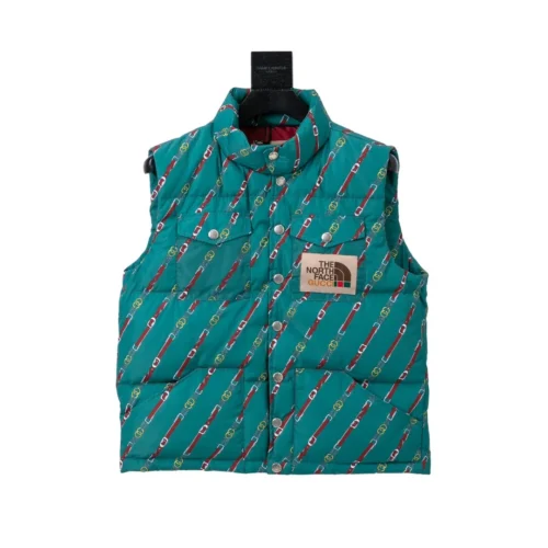 src_0-264 Replica THE NORTH FACE x GUCCI Vest Green Pattern Reps - RepLuxe