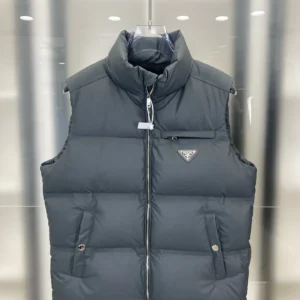 Replica Prada Re-Nylon Down Vest Grey Regular Fit Reps - RepLuxe
