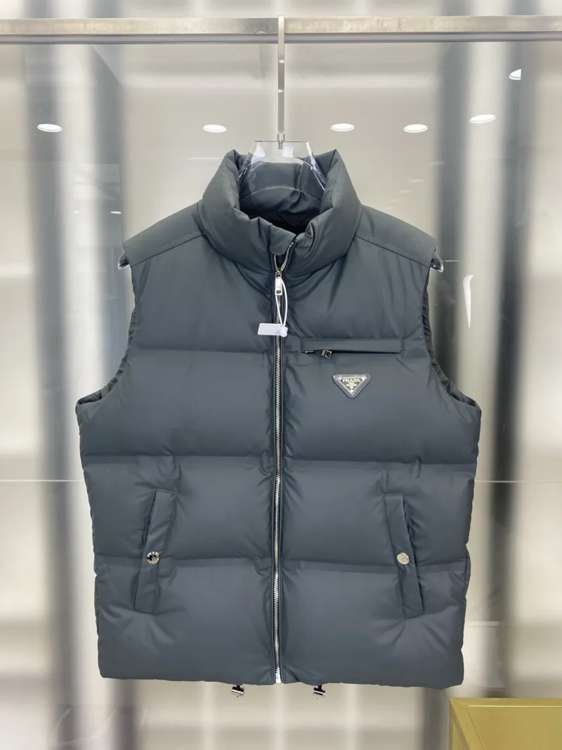 Replica Prada Re-Nylon Down Vest Grey Regular Fit Reps - RepLuxe