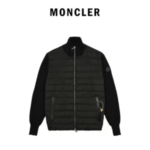 Replica Moncler Knit Down Jacket Black Stand Collar Reps - RepLuxe