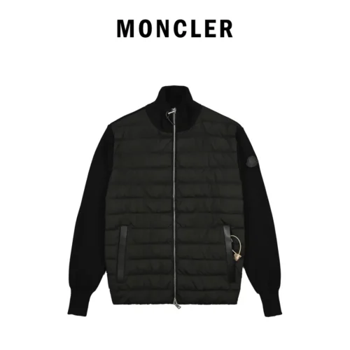 src_0-27 Replica Moncler Knit Down Jacket Black Stand Collar Reps - RepLuxe